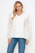 Load image into Gallery viewer, Rhonda Pointe Top with Mesh Lace Swirls