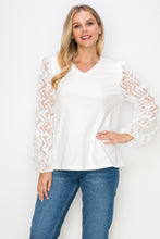 Load image into Gallery viewer, Rhonda Pointe Top with Mesh Lace Swirls