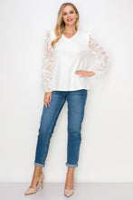 Load image into Gallery viewer, Rhonda Pointe Top with Mesh Lace Swirls