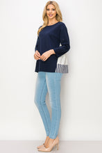 Load image into Gallery viewer, Regina Pointe Knit with Stripes