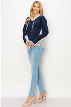 Load image into Gallery viewer, Rickie Pointe Knit Top with Stripe Hoodie