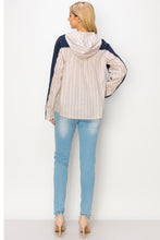 Load image into Gallery viewer, Rickie Pointe Knit Top with Stripe Hoodie