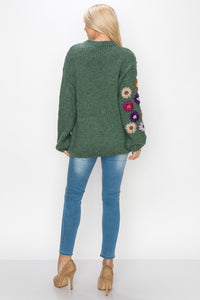 Savita Knitted Crochet Flower Sweater
