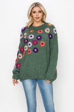 Load image into Gallery viewer, Savita Knitted Crochet Flower Sweater