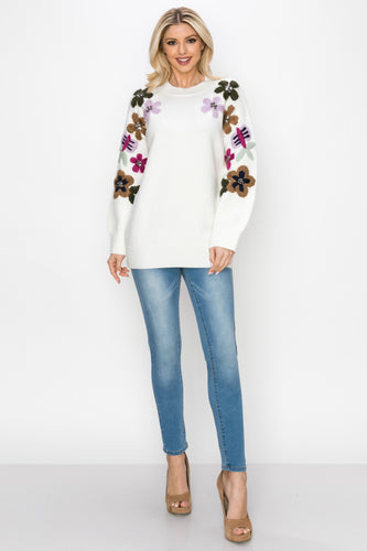 Scout Knitted Crochet Flower Sweater