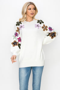 Scout Knitted Crochet Flower Sweater