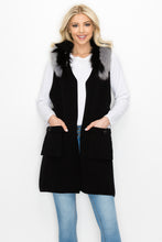 Load image into Gallery viewer, Selma Knitted Sweater Vest with Detachable Faux Fur