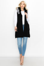 Load image into Gallery viewer, Selma Knitted Sweater Vest with Detachable Faux Fur
