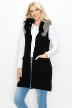 Load image into Gallery viewer, Selma Knitted Sweater Vest with Detachable Faux Fur