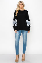 Load image into Gallery viewer, Keira Pointe Knit Top with Faux Fur