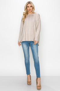 Ailith Suede Snake Print Top