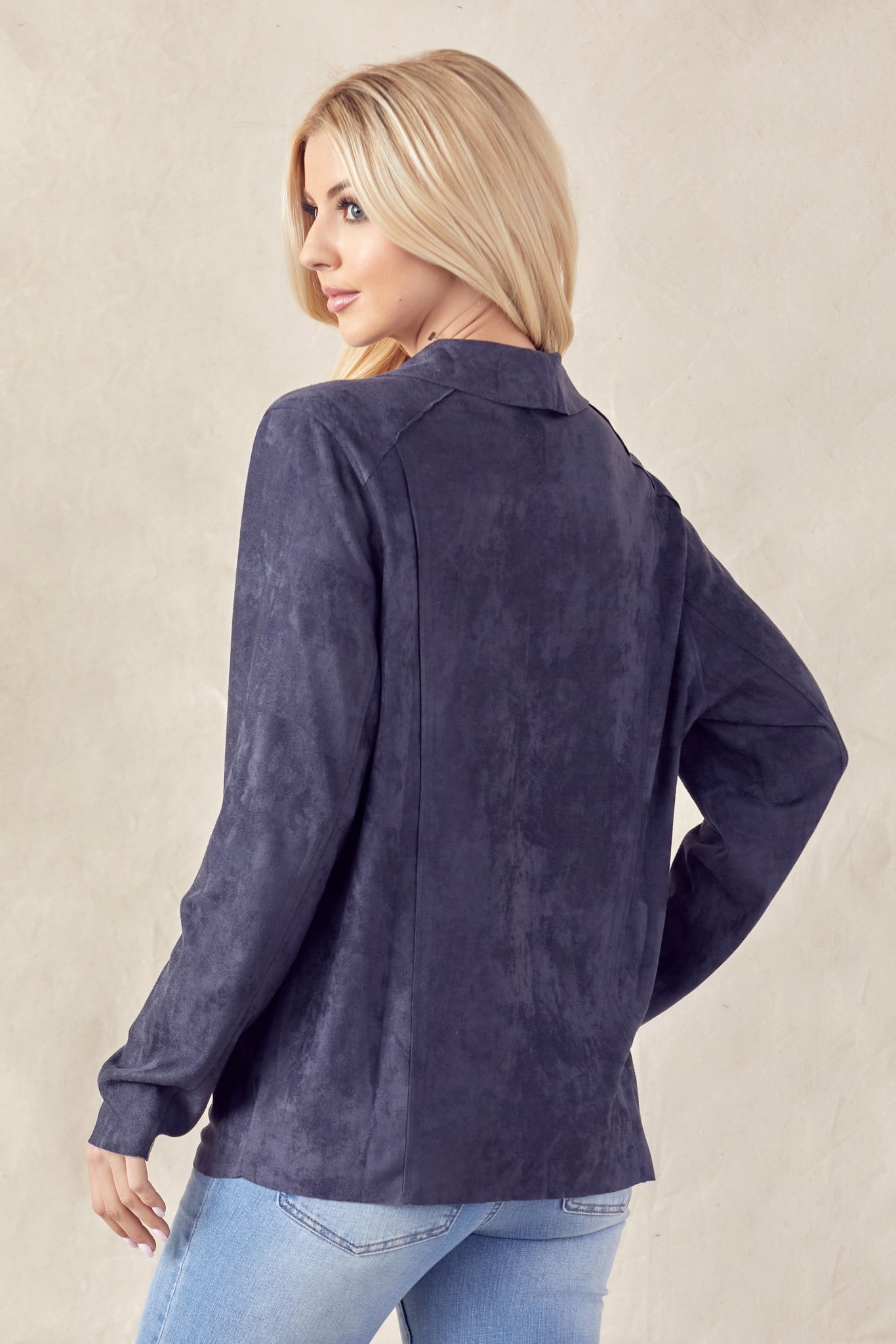 Blue suede sales jacket womens
