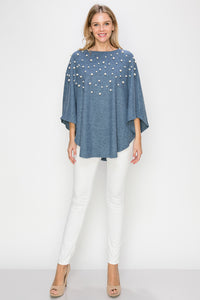 Shelia Knit Pearl Poncho