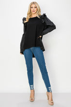 Load image into Gallery viewer, Renita Top with Pointe Knit &amp; Cotton Poplin