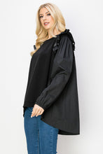 Load image into Gallery viewer, Renita Top with Pointe Knit &amp; Cotton Poplin