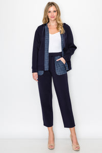 Faiza French Scuba Jacket with Tweed