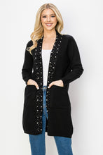 Load image into Gallery viewer, Serra Knitted Sweater Cardigan with Pearls &amp; Sparkles