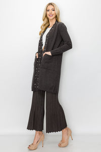 Serra Knitted Sweater Cardigan with Pearls & Sparkles