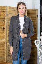 Load image into Gallery viewer, Serra Knitted Sweater Cardigan with Pearls &amp; Sparkles