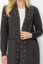 Load image into Gallery viewer, Serra Knitted Sweater Cardigan with Pearls &amp; Sparkles