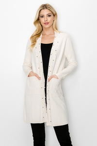 Serra Knitted Sweater Cardigan with Pearls & Sparkles