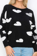 Load image into Gallery viewer, Senja Knitted Sweater with Sequin Hearts