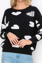 Load image into Gallery viewer, Senja Knitted Sweater with Sequin Hearts