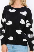 Load image into Gallery viewer, Senja Knitted Sweater with Sequin Hearts