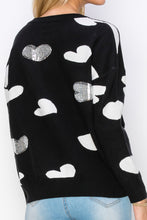 Load image into Gallery viewer, Senja Knitted Sweater with Sequin Hearts