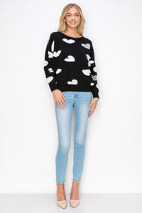 Senja Knitted Sweater with Sequin Hearts