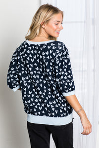 Syeda Knitted Sweater with Hearts