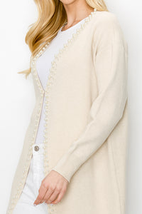 Syani Knitted Sweater Cardigan with Pearls