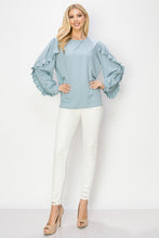 Load image into Gallery viewer, Wanda Woven Ruffled Top