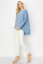 Load image into Gallery viewer, Rheta Top with Pointe Knit &amp; Cotton Poplin