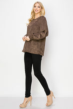 Load image into Gallery viewer, Alora Stretch Suede Top