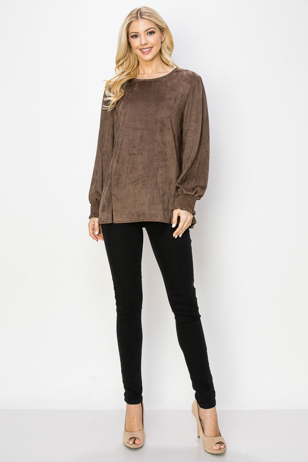 Alora Stretch Suede Top – Joh Apparel