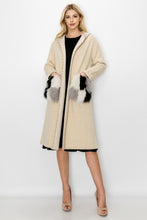Load image into Gallery viewer, Stella Knitted Sweater Coat with Faux Fur Pockets