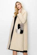 Load image into Gallery viewer, Stella Knitted Sweater Coat with Faux Fur Pockets