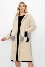 Load image into Gallery viewer, Stella Knitted Sweater Coat with Faux Fur Pockets