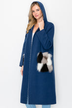 Load image into Gallery viewer, Stella Knitted Sweater Coat with Faux Fur Pockets