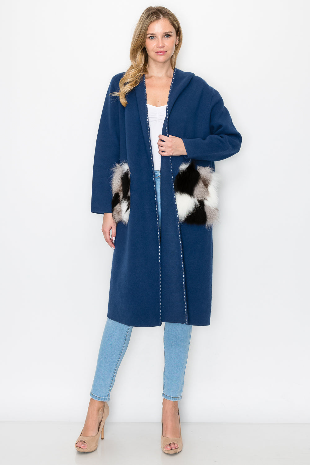 Fur pocket sweater sales