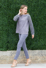 Load image into Gallery viewer, Alura Suede Top with Lace Sleeves