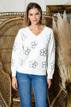 Load image into Gallery viewer, Sakura Knitted Sequin Flower Top