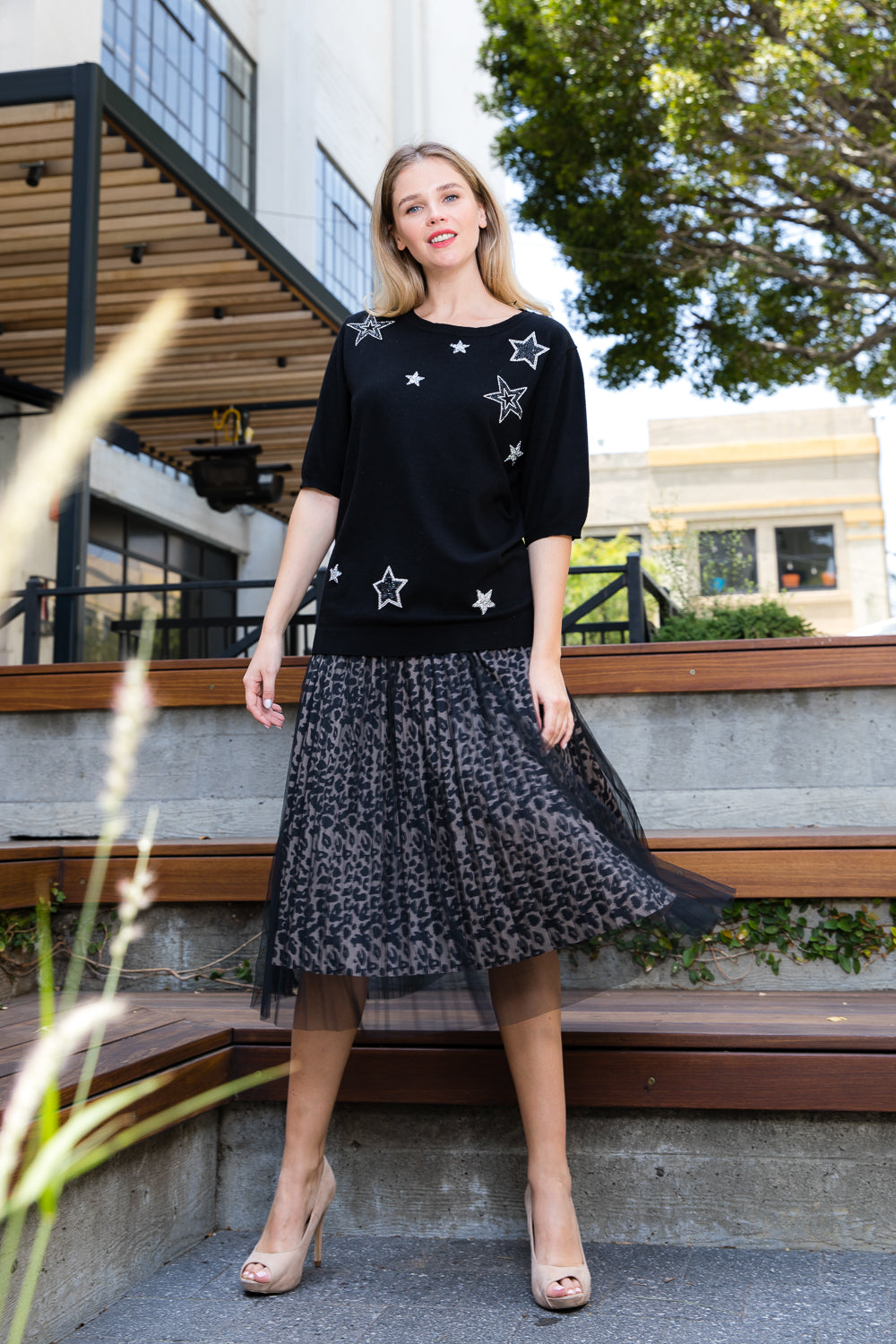 Star knitted discount skirt