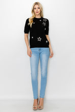Load image into Gallery viewer, Stacey Knitted Star Sequin Top