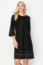 Load image into Gallery viewer, Aileene Stretch Suede Dress with Grommets