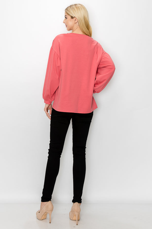 Rosanne Pointe Knit Top with Lace