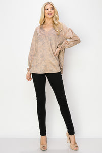 Abby Suede Multi Print Top