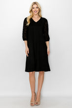 Load image into Gallery viewer, Angie Suede Dress with Crochet Lace Sleeves