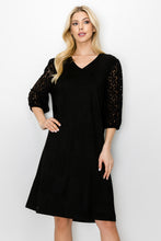 Load image into Gallery viewer, Angie Suede Dress with Crochet Lace Sleeves